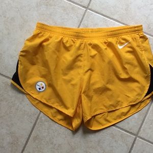 Nike dri-fit running short. Steelers black and gold. Size M.